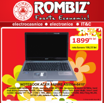 Notebook Acer de la Sc Rombiz Impex Srl