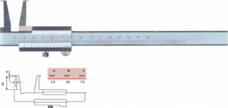Subler mecanic pentru canale interioare 26-200 mm de la Akkord Group Srl