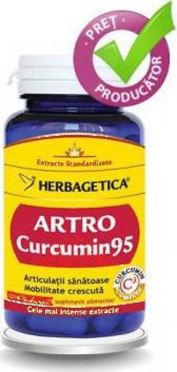 Supliment alimentar Artro Curcumin 95 Herbagetica 120 cps.
