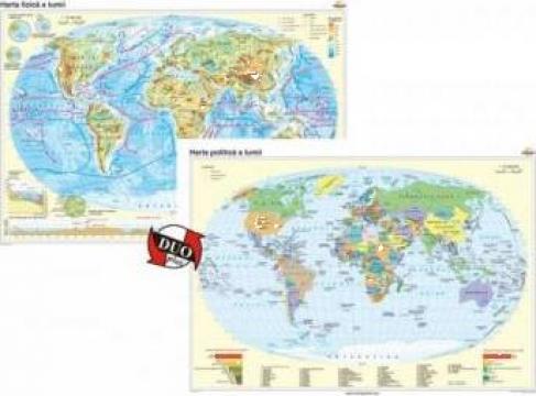 Harta fizica a lumii / harta politica a lumii de la Eduvolt