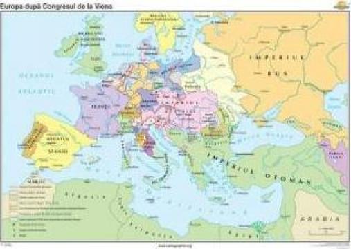 Harta murala Europa dupa Congresul de la Viena
