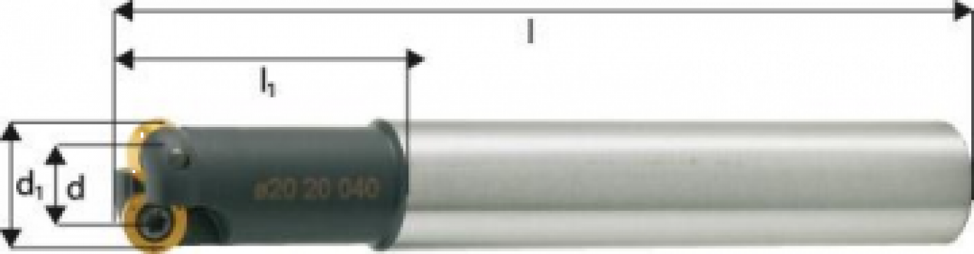 Freza de copiere D20/140mm 2 taisuri, racire interioara de la Mrx Grup