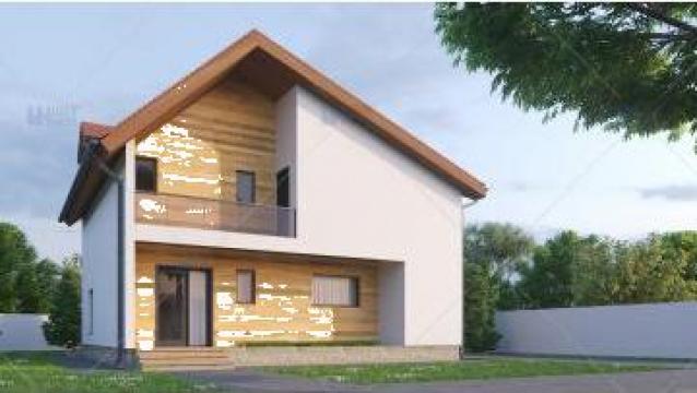 Proiect casa parter + mansarda (124 mp) - Reyna