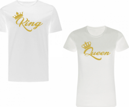 Set tricouri personalizate cuplu King/Queen de la Tipografia Era Adrian Srl
