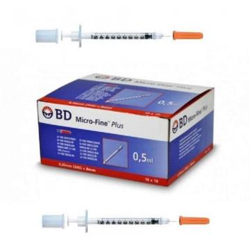 Seringi insulina 0.5 ml cu ac incastrat 30G - BD Micro Fine