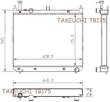 Radiator apa Takeuchi TB175 (565x640x75mm) de la Roverom Srl
