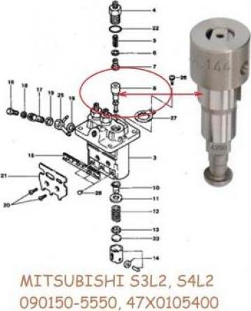 Element pompa injectie Mitsubishi S3L2, S4L2, 090150-5550