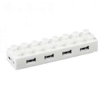 Hub USB Lego USB 2.0, incarcare 4 porturi alb cu led cablu de la Dali Mag Online Srl