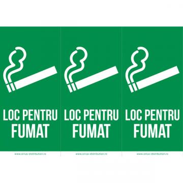 Indicator autocolant Loc pentru fumat PVC plastifiat de la Sirius Distribution Srl