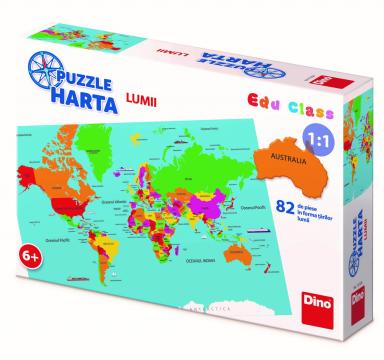 Puzzle geografic - Harta Lumii (82 piese)