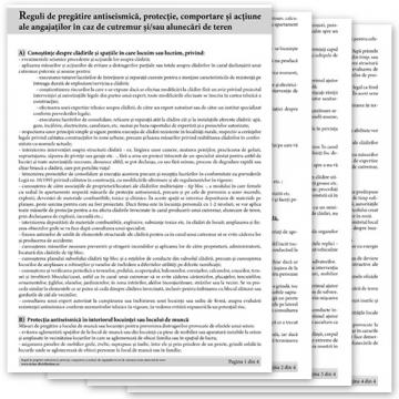 Reguli de pregatire antiseismica - 4 coli A4 plastifiate de la Sirius Distribution Srl