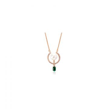 Colier cu cristale Green Pearl Circle de la Luxury Concepts Srl