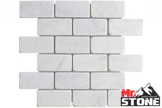 Travertin Mozaic White Brick tumbled 2,3 x 4,8cm