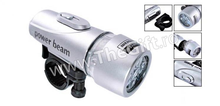 Lanterna bicicleta cu 5 LEDuri Power Beam de la Thegift.ro - Cadouri Online