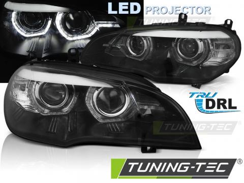 Faruri LED 3D compatibil cu BMW X5 E70 (07-13) negru de la Kit Xenon Tuning Srl