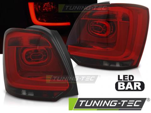 Stopuri LED compatibile cu VW Polo 09-14 rosu fumuriu LED