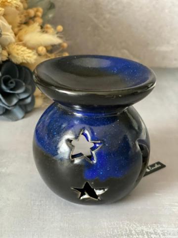 Suport aromaterapie, din ceramica, negru/indigo