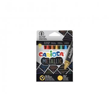 Creioane cerate Metallic Carioca 8/set de la Sanito Distribution Srl