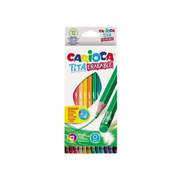 Creioane color Tita Erasable, 12 culori de la Sanito Distribution Srl