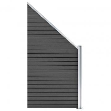 Panou de gard, negru, 95 x (105-180) cm, WPC de la VidaXL