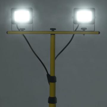 Proiector cu LED si trepied, 2x30 W, alb rece