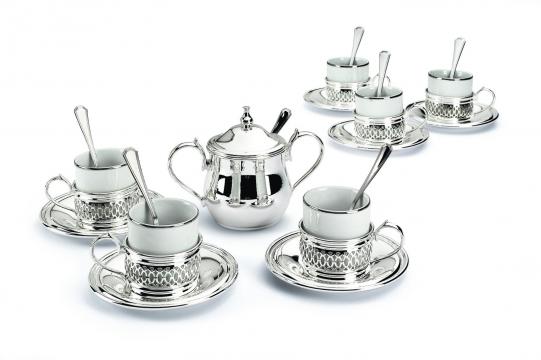 Set argintat pentru cafea by Chinelli Italy de la Luxury Concepts Srl