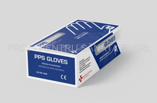 Manusi nitril nepudrate PPS Gloves, albastre, marimea M