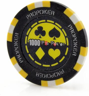 Jeton Pro Poker - Clay - 13,5g - culoare galben de la Chess Events Srl