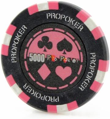 Jeton Pro Poker - Clay - 13,5g - culoare roz, inscriptionat de la Chess Events Srl