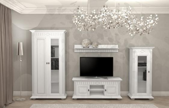 Set mobila living Noblesse alb lemn masiv de la Francesca Decor