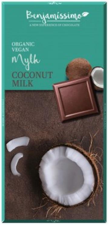 Ciocolata cu lapte de cocos bio, 70g, Benjamissimo de la Supermarket Pentru Tine Srl