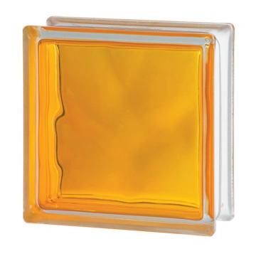 Caramida de sticla galbena pentru interior, culoare intensa
