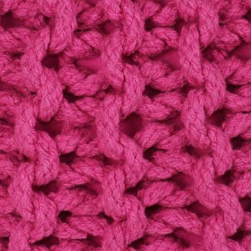 Taburet Puf tricotat manual, bumbac, 50 x 35 cm, roz