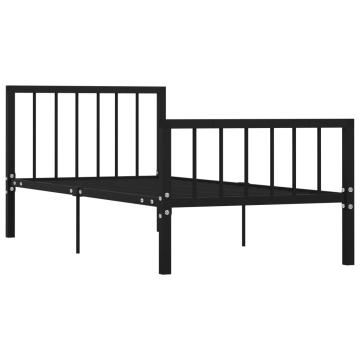 Cadru de pat, negru, 100 x 200 cm, metal de la VidaXL