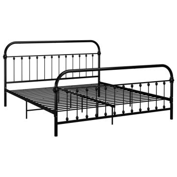Cadru de pat, negru, 180 x 200 cm, metal