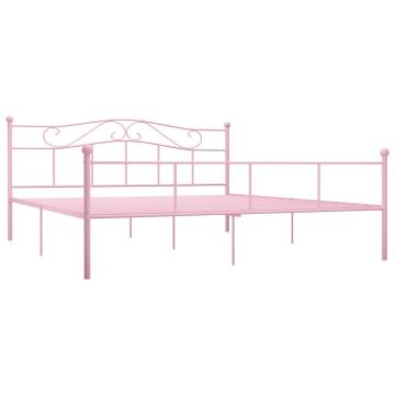 Cadru de pat, roz, 180 x 200 cm, metal de la VidaXL