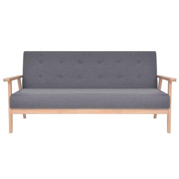 Canapea cu 3 locuri, gri inchis, material textil de la VidaXL