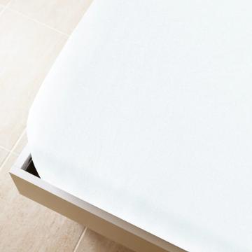 Cearsaf de pat cu elastic, alb, 140x200 cm, bumbac de la VidaXL