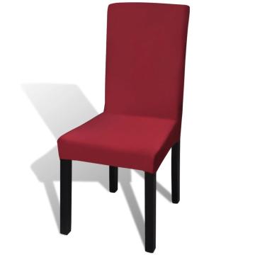 Huse de scaun elastice drepte, 4 buc., rosu bordo de la VidaXL