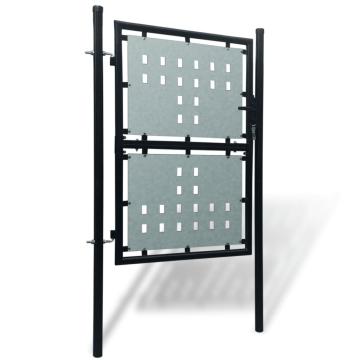 Poarta pentru gard simpla, negru, 100 x 175 cm