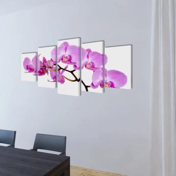 Set tablouri panza, imprimeu orhidee, 200 x 100 cm de la VidaXL