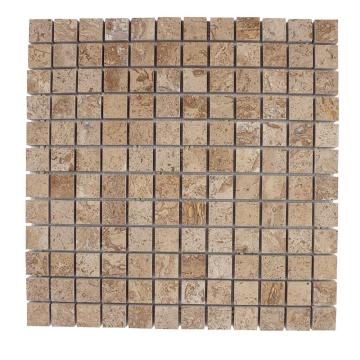 Mozaic Travertin Noce Polisat 2.3 x 2.3 cm