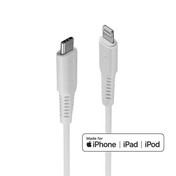 Cablu Lindy 2m USB C 2.0, compatibil Lightning, alb de la Etoc Online