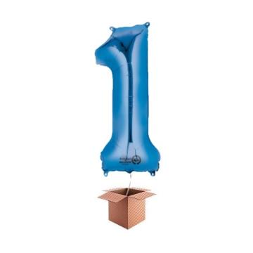 Balon folie cifra albastru umflat cu heliu 66cm de la Calculator Fix Dsc Srl