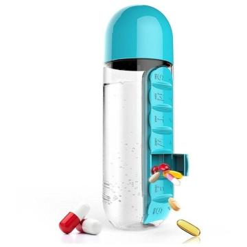 Sticla de apa cu organizator pentru medicamente si vitamine