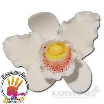 Orhideea cattleya XL alb din pasta de zahar de la Lumea Basmelor International Srl