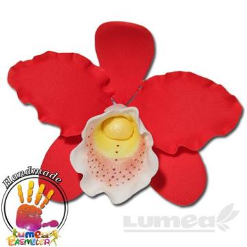 Orhideea cattleya XL rosu din pasta de zahar