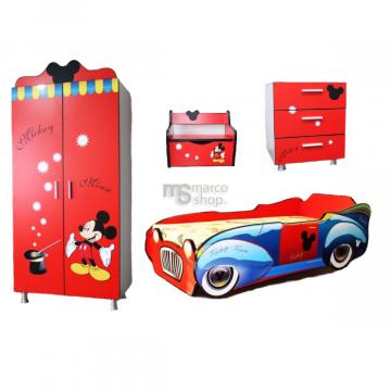Mobilier camera copii masina Mickey Mouse de la Marco Mobili Srl