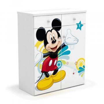 Comoda copii 2 usi 2 sertare Mickey Mouse