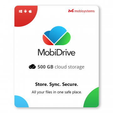 Licenta digitala MobiDrive 500 GBstocare in cloud, 1 an